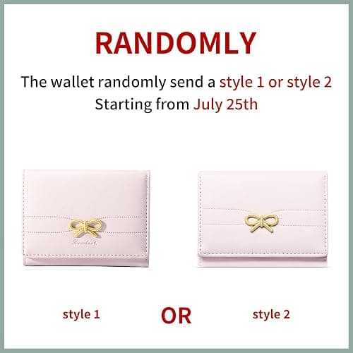 RNIEGA Small Wallets Girls Cute Coquette Bow Wallet Women Aesthetic Credit Card Holder with ID Window, Pink thumbnail 3