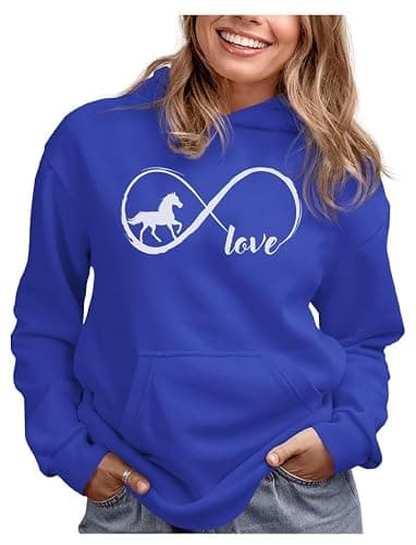 Tstars Infinity Love Horse Hoodie for Women and Teen Girls Equestrian Horseback Riding Gift Idea Sweatshirt with Horses - Image 1