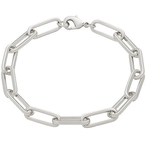 Amazon Essentials 14k Gold Plated or Silver Plated Chunky Chain Link Bracelet 7.5" - Image 1