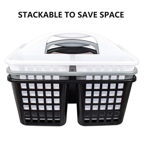 JiatuA Portable Shower Caddy Basket with Compartments Cleaning Supplies Organizer with Handle Plastic Storage Divided Tool Bin for Bathroom, Bedroom, Kitchen, College Dorm, Garden, Under Sink, Black thumbnail 9