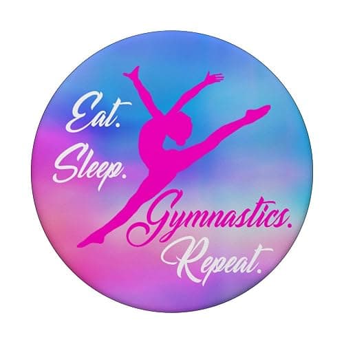Gymnastics Gymnast Gift Charm Girls Women - Eat Sleep Repeat PopSockets PopGrip: Swappable Grip for Phones & Tablets PopSockets Adhesive PopGrip thumbnail 3
