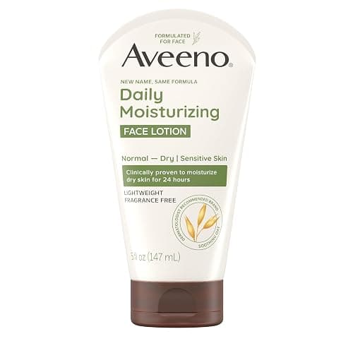 Aveeno Daily Moisturizing Face Lotion with Soothing Prebiotic Oat, Lightweight Non-Greasy Facial Moisturizer for Normal to Dry, Sensitive Skin, 24-Hour Moisture, Fragrance-Free, 5 oz - Image 1