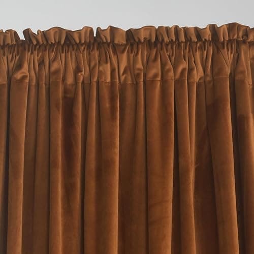 Roslynwood Brown Velvet Curtains 84 inches Length - Curtains Block Light Rod Pocket Thermal Insulated Window Panels Soft Curtain Drapes for Holiday Decor, W52 x L84, 2 Panels thumbnail 7