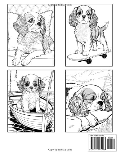 Cavalier King Charles Spaniel Coloring Book: Fun and Easy Dogs Coloring Pages in Cute Style With Cavalier King Charles Spaniel for Kids & Adults (Dogs Coloring Books for Kids & Adults) thumbnail 2