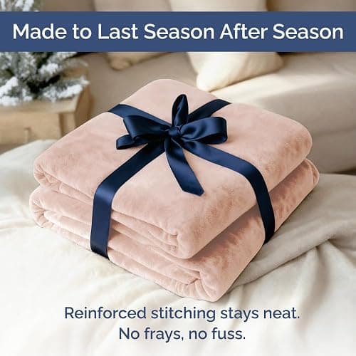 Ultra Soft Fleece Blanket Throw XL Size - Flannel Fleece Luxury Throw XL Blanket - Lightweight for Couch Bed Chair- Thick, Warm and Breathable - All Season Anti-Static Microplush Bedding, Rosewater thumbnail 7