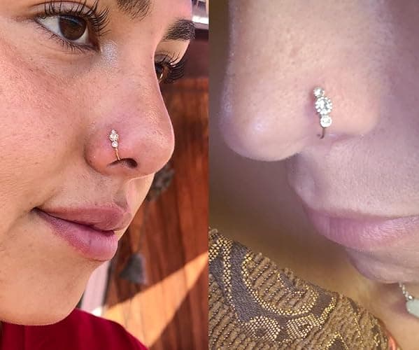 MODRSA 20g Nose Rings Hoops Nose Studs for Women Surgical Steel Hypoallergenic 20 Gauge Nostril Piercing Jewelry L Shape Crokscrew Silver Rose Gold Black Hoop Nostril Rings for Men thumbnail 7