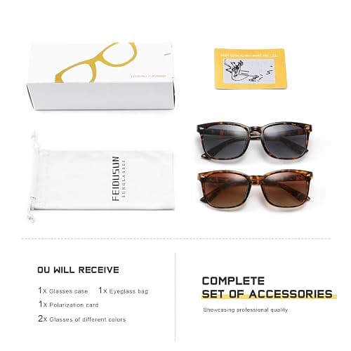 FEIDUSUN Polarized Sunglasses for Women and Men Classic Trendy Sun Glasses with UV Protection thumbnail 7