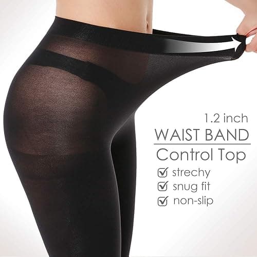 G&Y 2 Pairs Semi Opaque Tights for Women - 40D Microfiber Control Top Pantyhose thumbnail 2