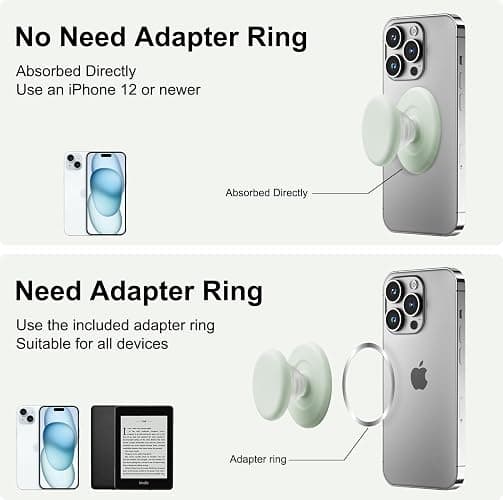 MOROCK Grip for Kindle with Kickstand and Magnetic Stand, Soft Silicone Magnetic Finger Grip for Kindle, iPhone and Smartphone, Cute Magnetic eReaders Holder, Matcha Green thumbnail 4