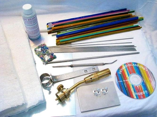 Devardi Glass Lampworking, Blowing, Beadmaking COE 104 Beginner Starter Kit - Basic - Image 1