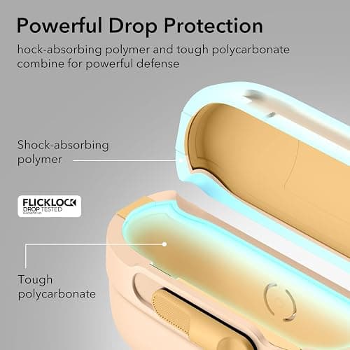 ESR for AirPods Pro Case (2023/2022/2019, 2nd/1st Gen), Compatible with Airpods Pro 2 (USB-C/Lightning Cable), MagSafe Ready, Magnetic Lid Lock, Full Drop Protection Cover with Lanyard, Yellow thumbnail 6