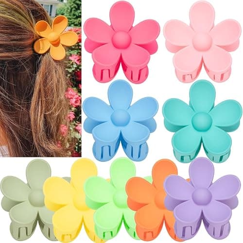 Flower Hair Clips for Women - 9 PCS Matte Claw Clips With Strong Hold for Thick and Thin Hair - Non Slip, 9 Styles thumbnail 8