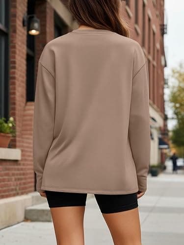 Trendy Queen Womens Oversized Long Sleeve T Shirts 2025 Basic Crewneck Tee Fall Tops Casual Workout Y2K Clothes thumbnail 4