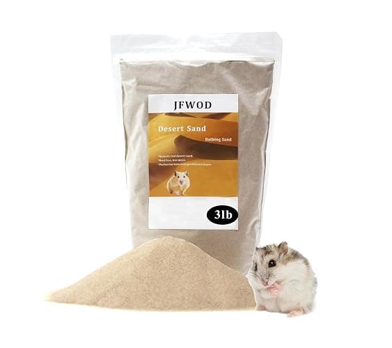 JFWOD Hamster Bath Sand, 3lb Dust Free Desert Sand or Potty Litter Sand for Hamster Chinchillas Gerbil Syrian Mice Small Animals(Beige) - Image 1