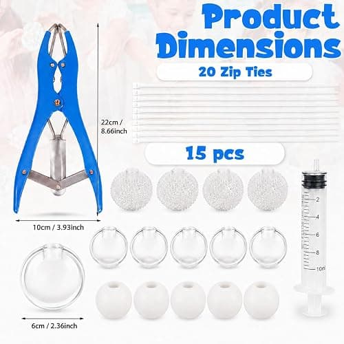 FOOGWEE Empty Stress Ball Skins Refill Kit, 15 Pcs 6cm Empty Squishy Ball Skins with Expander Tool, Air Removal Syringe and 20 Zip Ties, Clear, Milky White and Textured Skins thumbnail 2