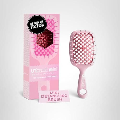 FHI Heat UNbrush Mini Detangler Brush for Pain-Free Brushing on All Wet or Dry Hair Types — Durable Duoflex Anti-Static Bristles, Lightweight Handle, Vented Mini Hair Brush thumbnail 11