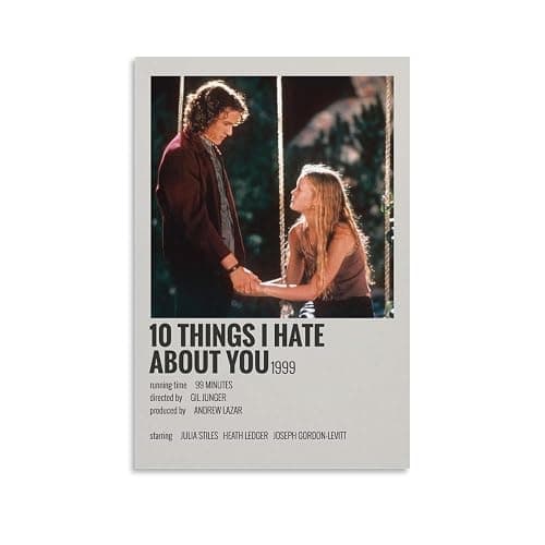 10 Things I Hate About You Classic Movie Posters Vintage Wall Art Canvas Painting for Bedroom Living Room Decor 08x12inch(20x30cm) Unframe-style-2 - Image 1