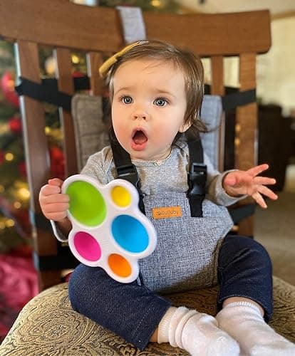 Compact Travel High Chair | Portable High Chair for Baby | Baby Travel Essential Harness Seat | Must Haves for Vacations, Restaurants, Family Visits with Babies | Portable Highchair Seat with Straps thumbnail 6