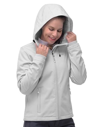 33,000ft Women's Softshell Jacket, Fleece Lined Warm Jacket Light Hooded Windproof Coat for Outdoor Hiking thumbnail 2