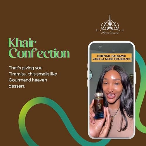 Paris Corner | Khair Confection EDP 3.4 Fl Oz | Sweet Candy Scent Perfume for Men & Women | Indulge in Luscious Pear, Whipped Cream, Jasmine & Vanilla Notes thumbnail 3