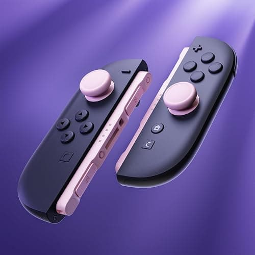eXtremeRate Replacement 3D Joystick & Thumb Grips & Side Rail Shell Buttons for Nintendo Switch 2 JoyCon, Console Rail Stickers Left Right Analog Thumbsticks Caps for Switch 2 - Cherry Blossoms Pink thumbnail 4