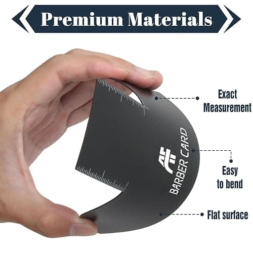 Enhancement Card for Barbers with Measurement Indicators, Reusable Barber Line up Tool and Color Spray Edge Hairline Shaping Tool (Black, One-Size) thumbnail 4