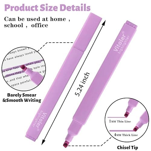 Vitoler Bible Highlighters,8 Colors Cute Highlighters with Chisel Tip for Bible Accessories School Office Supplies thumbnail 2