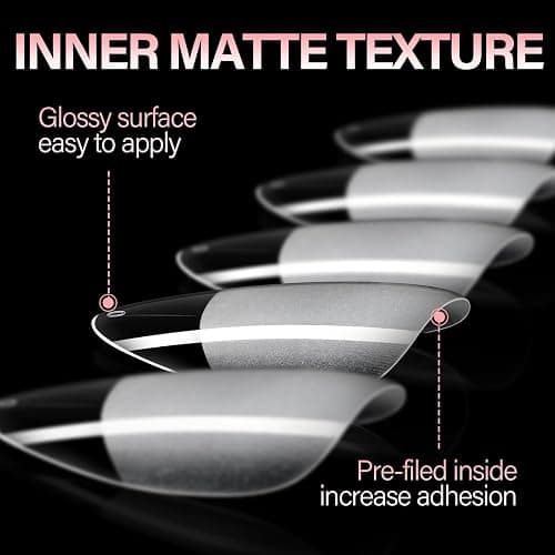 AILLSA Medium Almond Nail Tips - 450pcs Thickened False Nail Tips Half Matte Nails Tips, Fake Nails Nail Extension for Manicure thumbnail 4