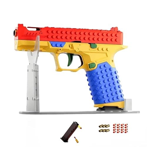 Bazilbazos Tactical DIY Building Block Handle Set, Bazilbazos Building Block Toy Gun, Funny DIY, Block Blaster with Display Stand, Full of Creativity for Team Activities (#1) - Image 1
