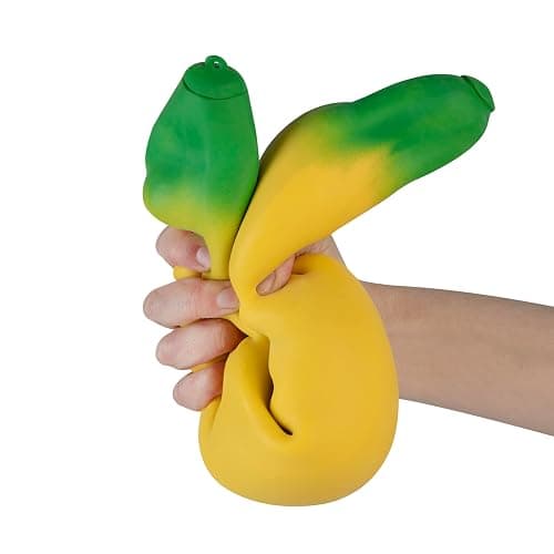 ORB Easy Sqweezy Giant Stretchy Banana - Stretches Up to 6 Feet Long - Huge Jumbo Sized Squishy Fruit Toy, Perfect to Squeeze for Stress Relief - Fun Sensory / Fidget Novelty Toy for Kids and Adults thumbnail 3