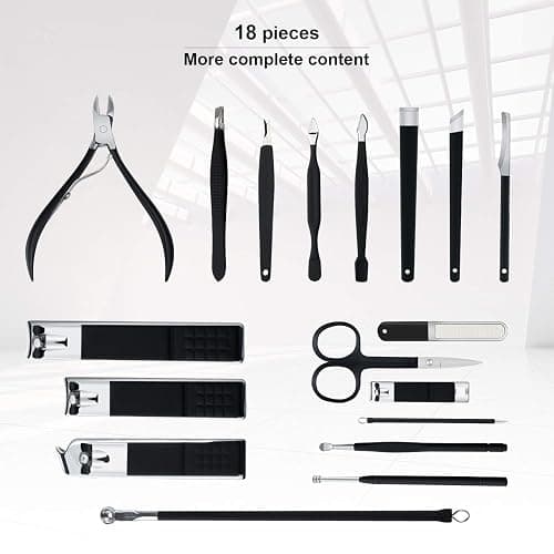 Manicure Set Professional Nail Clippers Kit Pedicure Care Tools- Stainless Steel Women Grooming Kit 18Pcs for Travel or Home (Pink) thumbnail 9