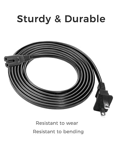 TPLTECH AC Power Cord for Sony PS5/PS4/PS3 Slim, Xbox Series S/Series X, Xbox One S/One X, 2 Prong C7 Power Cable Replacement thumbnail 3