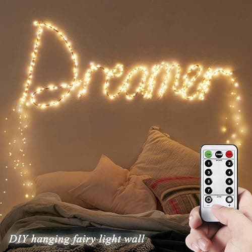 Mintlemon Fairy Lights 33ft 100 LEDs, 8 Lighting Modes Dimmable String Lights with Remote, USB Powered Twinkle Lights for Bedroom Garden Wedding Party Backdrop Tapestry Canopy Gazebo thumbnail 3