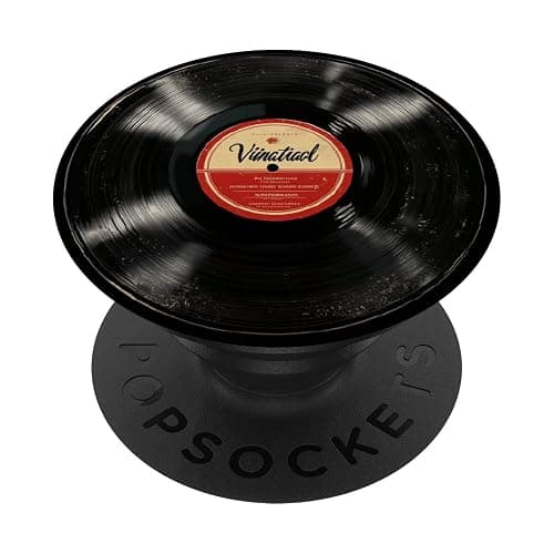Vinyl Record Player Vinyl Collector Retro Music Lover PopSockets Adhesive PopGrip - Image 1
