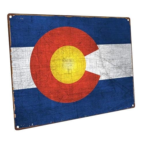 Colorado Flag Metal Sign, Vintage Sign, Rustic Decor - Image 1