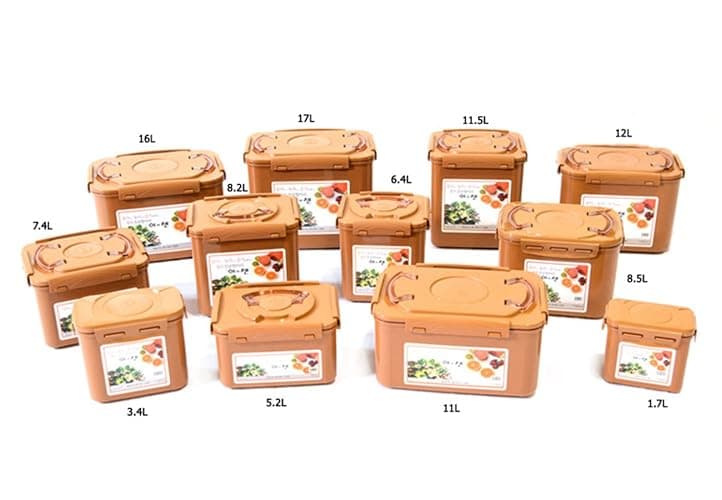 e-jen Récipient de qualité supérieure pour kimchi et choucroute - Fermentation probiotique avec couvercle intérieur sous vide (faïence marron, 5,2 l) thumbnail 4