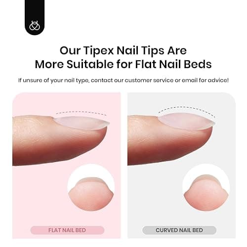 Beetles Tipex Instant Apex Nail Tips,Square Long Pre-building & Pre-Etched Thicker Acrylic Nails Strong Full Cover False Nail Extension Press-on Nails,192 Pcs 16 Sizes thumbnail 6