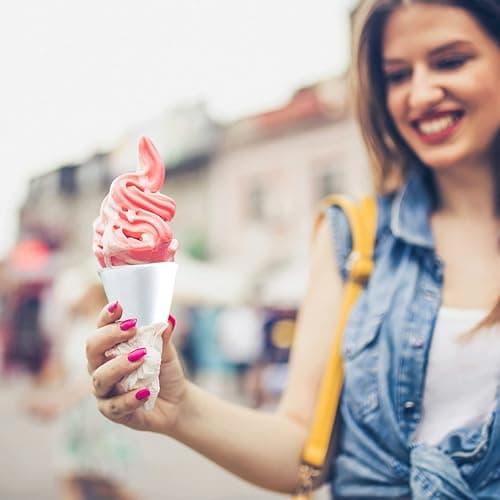 MR.FOAM 6 oz Snow Cone Cups, 100pc White Paper Cone Cups Wax Coated Leakproof Cone Paper Cups For Water Ice Cream and Shaved Ice thumbnail 2