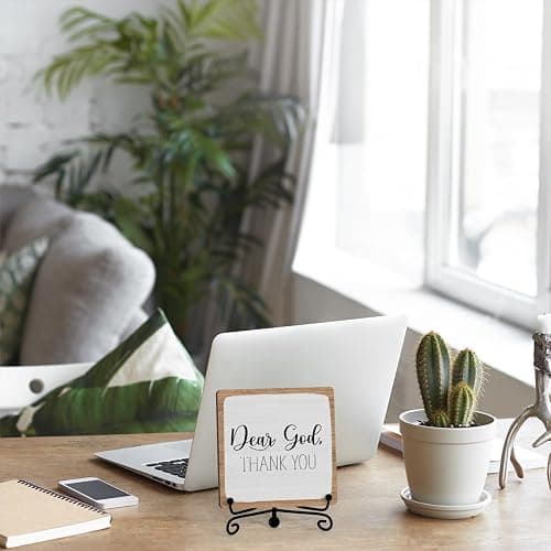 Home Decor, Farmhouse Shelf Table Decor, Christian Office Home Décor Accents For Living Room Mantle Coffee Bar Bookshelf Kitchen Entryway (B20) thumbnail 5