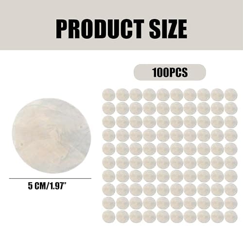 Capiz Shells - 100PCS 2 Inch Round Shells with Holes, Polished Natural for Crafting Jewelry Making DIY thumbnail 5