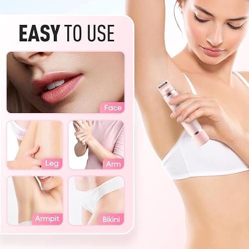 ⭐️Trimmer Razor for Face Lip Chin Underarm Legs Wet and Dry Body  (Pink) thumbnail 5