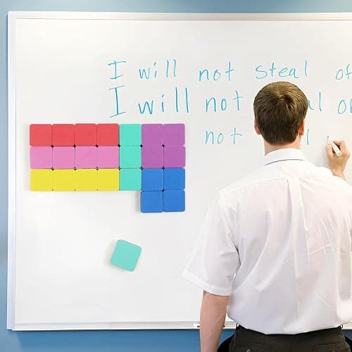 MaxGear 24 Pack Dry Erase Erasers, Magnetic Whiteboard Dry Erasers for Classroom, Mini Whiteboard Cleaning Pads, Chalkboard Wiper Teacher Supplies for School, Office, Home, 6 Color, 2 x 2 Inch thumbnail 2