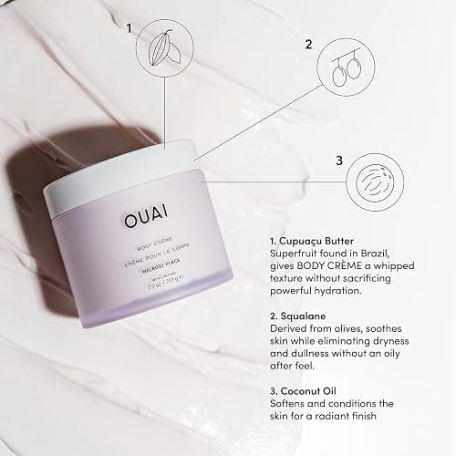 OUAI Body Cream, Melrose Place - Hydrating Whipped Body Cream with Cupuaçu Butter, Coconut Oil and Squalane - Softens Skin and Delivers Healthy-Looking Glow - Sulfate Free Skin Care (7.5 Oz) thumbnail 5