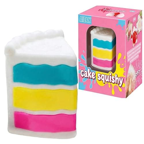 Rainbow Cake Squishies Slow Rising Cake Squeeze Squishy Giant Fidget Fuzz Ball Relaxing Sensory Stress for Anxiety Relief Party Favors Colorful(Style B) - Image 1