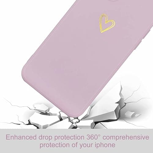 Wirvyuer for iPhone SE Case 2022/2020, iPhone 8 iPhone 7 Case for Women Girls Silky Soft Protective Shockproof Silicone Phone Case with Cute Heart Design, Purple thumbnail 4