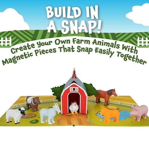 POPULAR PLAYTHINGS Mini Mix or Match Farm Animals, Magnetic Toy Set with Pop-up Playmat, Set of 7 thumbnail 3