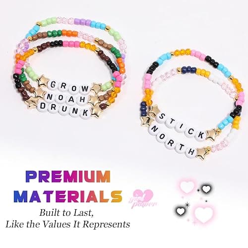 AICase for Noah Merch Gifts Inspired Bracelets 5 Pcs Stackable | Stretch Beaded Friendship Bracelets Concert Outfit Vinyl Poster Sticker Merchandise Gifts for Fans Women Birthday Christmas thumbnail 3