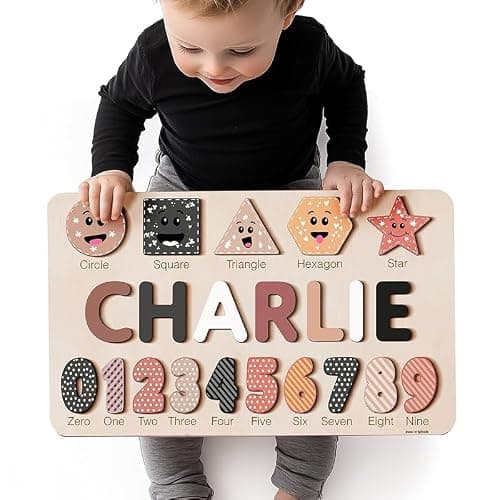 Zuzu Puzzle Puzzles for Toddlers Boy and Girl, Personalized Name Puzzle, 12 Month Toy, Gifts for 0 1 2 3 Years Old, Baby Gifts, Baby Shower, Christmas, New Babies Gift, 0 3 6 9 12 18 24 36 Months - Image 1