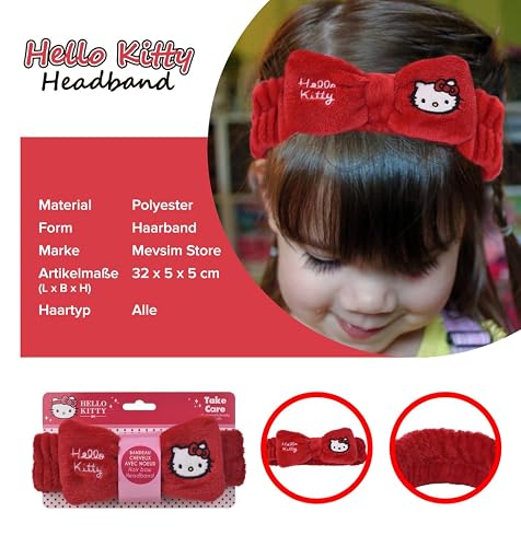 Mädchen Stirnband mit Schleife – Flauschiges Haarband mit Hallo Kitty – Rosa Haarreif für Kinder – Weiches Kopfband für Gesichtspflege, Make-up & Spielspaß - Hallo kitty - 1 stück (1er Pack) thumbnail 2