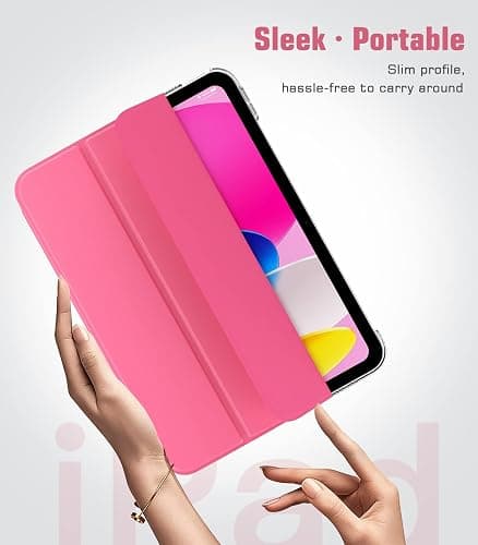 TiMOVO Cover Custodia Compatibile con iPad (A16) 11 Generazione 11 Pollici 2025/iPad 10 Generazione 10,9" 2022, Retro in PC Rigido Semi-Trasparente, Auto Sveglia/Sonno, Anguria Rossa thumbnail 8